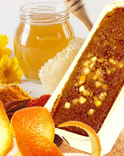 Pain d'épice au miel et fruit confis